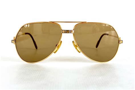 cartier santos gold sunglasses|cartier santos sunglasses used.